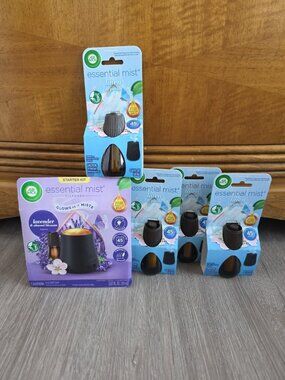 Air Wick Essential Mist Diffuser Kit Lavender + 4 Refills Linen Petals